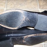 HUGO BOSS  BLACK LEATHER ANKLE BOOTS W ELASTIC SIDE & PULL LOOP SZ 10 M $29.99