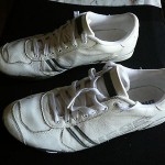 Diesel Men’s Size 10 White Leather walking athletic sneakers pre – owned clean
