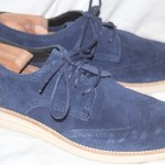 COLE HAAN Mens LunarGrand Wingtip Dress Shoes Navy Blue/Topaz Suede Size 10.5