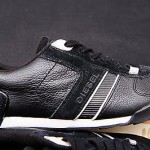 NIB Diesel Men’s Black Leather Fashion Casual Athletic Sneakers Shoes Size 8