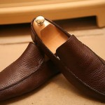 Men’s Hugo Boss Brown Leather Loafers Driving Shoes Size UK 10