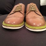 Cole Haan Nike Air Franklin Wingtip EVA Oxfords 9 Mens Light Brown Leather