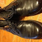 Timberland Boot Company, black leather cap toe lace up dress boot, size 10