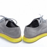 Cole Haan Lunargrand C10226 9.5 gray suede Chukka Laced Yellow Round boot shoe