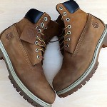 TIMBERLAND TAN LEATHER BOOTS–UK 8 W
