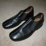 NEW COLE HAAN ZENO BLACK LEATHER SPLIT TOE SLIP ONS WITH ELASTIC GORE ON SIDE-15