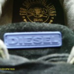 Diesel Men’s Leather Fashion Sneaker  Size 9  GREY AND BLACK