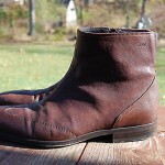 Men’s HUGO BOSS 7.5 brown leather ankle wingtip boots zip shoes AWESOME!