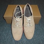 New Cole Haan Lunargrand Wing Tip Milkshake Suede Size 9-1/2 M
