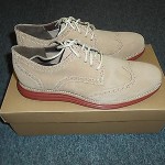 New Cole Haan Lunargrand Wing Tip Milkshake Suede Size 9-1/2 M