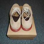 New Cole Haan Lunargrand Wing Tip Milkshake Suede Size 9-1/2 M