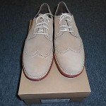 New Cole Haan Lunargrand Wing Tip Milkshake Suede Size 9-1/2 M