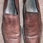 Hugo Boss made in Italy 11 ~ Distressed SeXy Slip on Brown Leather Shoes ~