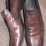 Hugo Boss made in Italy 11 ~ Distressed SeXy Slip on Brown Leather Shoes ~