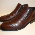HUGO BOSS BROWN LEATHER ANKLE BOOTS MENS SIZE 7 US SLIP ON FORMAL RETAIL $225