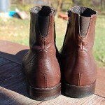 Men’s HUGO BOSS 7.5 brown leather ankle wingtip boots zip shoes AWESOME!