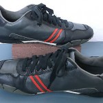 Diesel, Gray Black Leather Fashion Sneakers. Mens Sz. 10