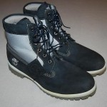 Mens TIMBERLAND Waterproof Genuine Leather Boots – Size 11.5 – Blue/Grey