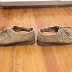Clarks Women’s Wallabee Shoe size 9 1/2, Taupe Distressed