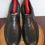 Mens sz 11 M black leather lightweight Clarks slip on dress or casual shoes