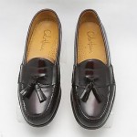 NICE! Mens shoes COLE HAAN burgundy leather tassel loafers sz  8 D