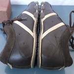 DIESEL, Brown Leather Stripe Fashion Sneakers. Sz 8.5 M
