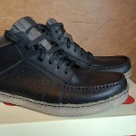 Clarks Originals $130 Unari Mens US 11 Shoe Black Leather Boot Wallabee