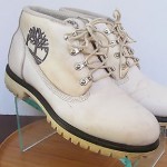 Mens sz 10.5 M white leather Timberland all terrain work or casual ankle boots