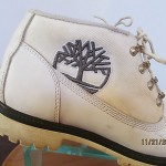 Mens sz 10.5 M white leather Timberland all terrain work or casual ankle boots