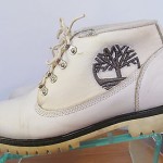 Mens sz 10.5 M white leather Timberland all terrain work or casual ankle boots