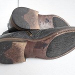 HUGO BOSS black distressed leather wingtip retro made Italy ankle boots 40 7D