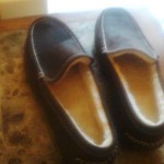 COLE HAAN DRIVING SHOES – BROWN LEATHER – LINED –  NEVER WORN.