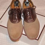 Mens Cole Haan Size 10 M Brown/Beige Suede Saddle Shoes GREAT Condition