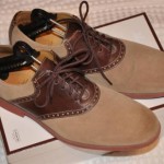 Mens Cole Haan Size 10 M Brown/Beige Suede Saddle Shoes GREAT Condition