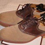 Mens Cole Haan Size 10 M Brown/Beige Suede Saddle Shoes GREAT Condition