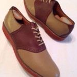 Men’s Cole Haan Derby Saddle Oxford Tan Brown Leather Sz 13 Made In Usa Red Sole