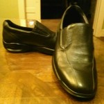 Cole Haan Nike Air Black Leather Slip On Loafer Shoes Mens 9M