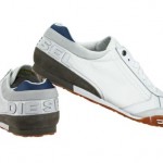 Diesel Take 00YD14-PS719-H4112 White Leather Nylon Casual Shoes 9 Men *NO BOX