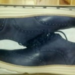 NEW Cole Haan LUNARGRAND WINGTIP IVORY/BLUE LEATHER Shoes size 12