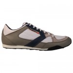 Diesel Mens Dynamykal White Gray Casual Leather Lace Up Sneakers Shoes