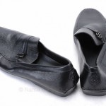 Hugo Boss 50161336 L9.5 R9 black leather Moc Loafer slip on shoe New MISMATE