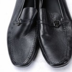 Hugo Boss 50161336 L9.5 R9 black leather Moc Loafer slip on shoe New MISMATE