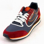 New DIESEL Aramis Red Blue Orange Suede Running Sneaker Shoe Casual Retro sz 10