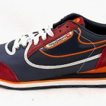 New DIESEL Aramis Red Blue Orange Suede Running Sneaker Shoe Casual Retro sz 10