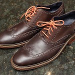 COLE HAAN Air COLTON Wingtip 2 Tone Brown Orange Oxford Shoes 9 1/2 m wing tips