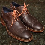 COLE HAAN Air COLTON Wingtip 2 Tone Brown Orange Oxford Shoes 9 1/2 m wing tips