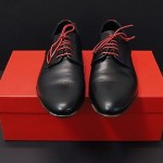 HUGO BOSS Parsio Lace-up Contrast Lace-up Black Leather Shoes sz 8 NEW NWB