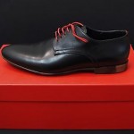 HUGO BOSS Parsio Lace-up Contrast Lace-up Black Leather Shoes sz 8 NEW NWB