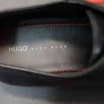 HUGO BOSS Parsio Lace-up Contrast Lace-up Black Leather Shoes sz 8 NEW NWB