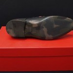 HUGO BOSS Parsio Lace-up Contrast Lace-up Black Leather Shoes sz 8 NEW NWB